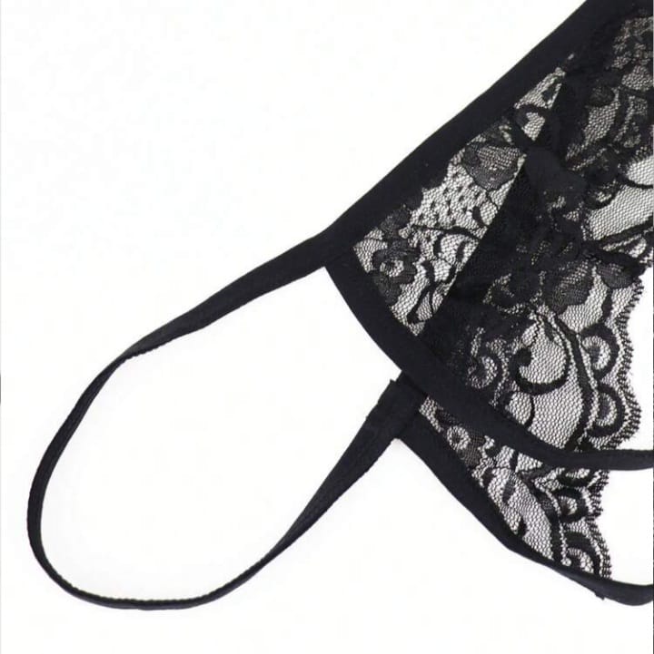 FANDY Men's Fashionable Alluring Rose Lace Crotchless Backless Sexy Underwear